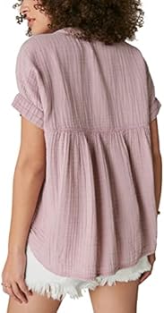 Blusa Casual de Manga Corta en lila