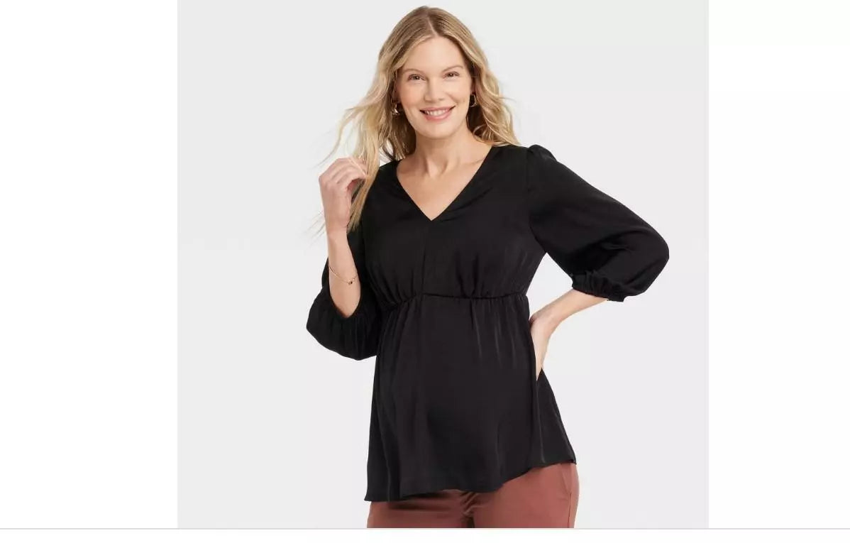 Blusa Negra Elegante con Cintura Elástica