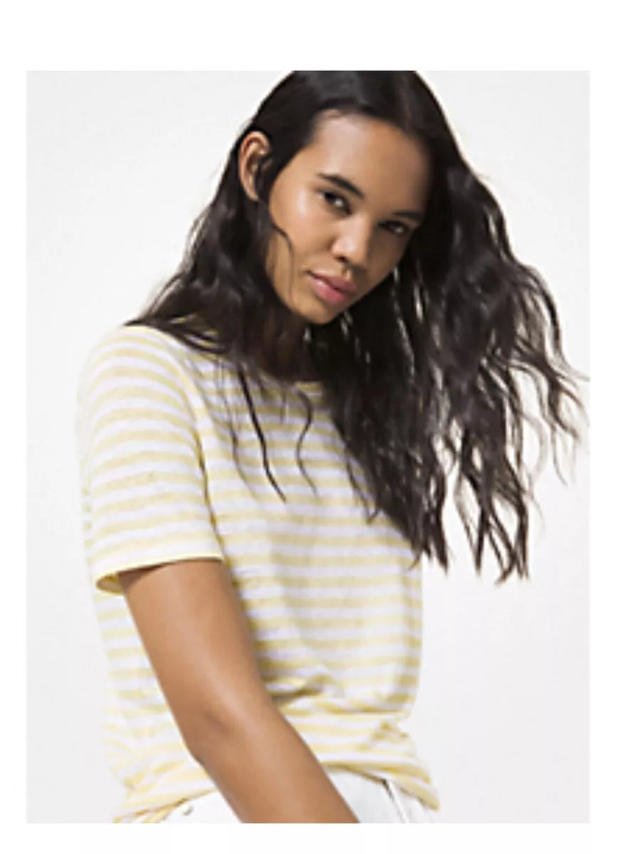 Camiseta de rayas en tonos amarillos y blancos