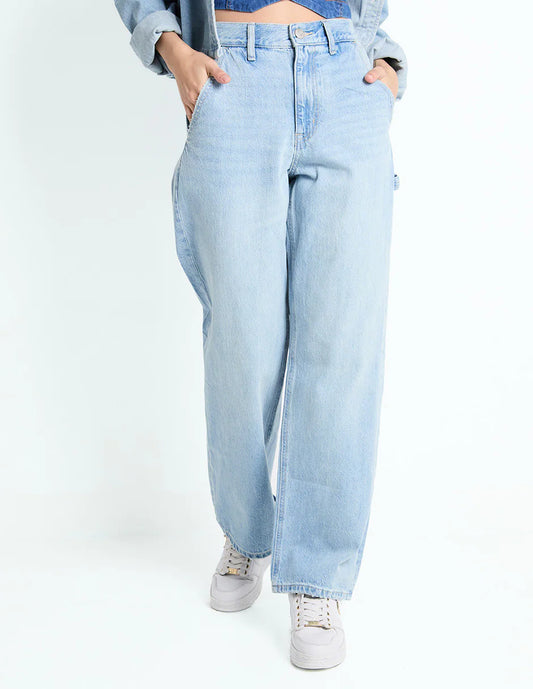 Jeans Wide Leg Vintage de Tiro Alto