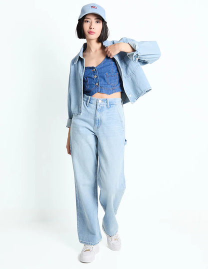 Jeans Wide Leg Vintage de Tiro Alto