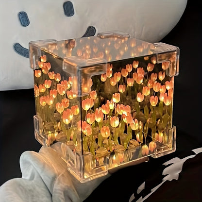Kit de Luz Nocturna de Tulipán DIY - Alimentado por Batería, Decoración Inteligente para el Hogar para Dormitorio & Regalos para San Valentín, Cumpleaños, Halloween y Navidad