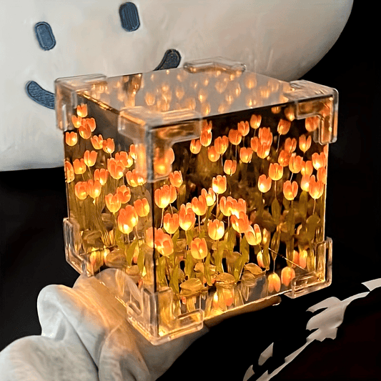 Kit de Luz Nocturna de Tulipán DIY - Alimentado por Batería, Decoración Inteligente para el Hogar para Dormitorio & Regalos para San Valentín, Cumpleaños, Halloween y Navidad