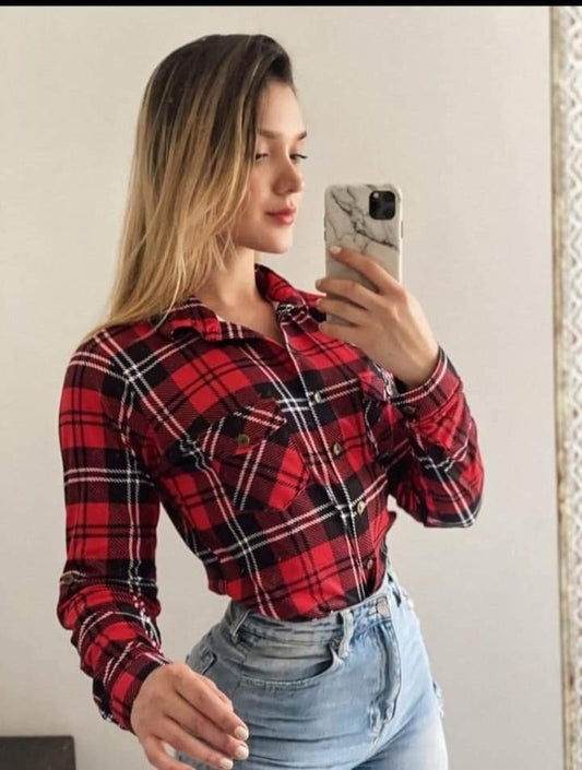 Camisa de Franela a Cuadros Roja