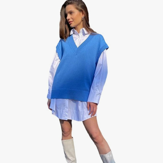 Chaleco Oversized Azul - Modernidad y Sofisticación