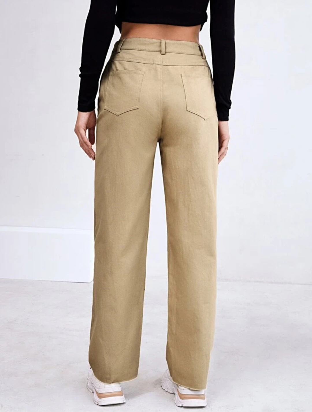Pantalones Wide Leg Carpenter en Color Caqui