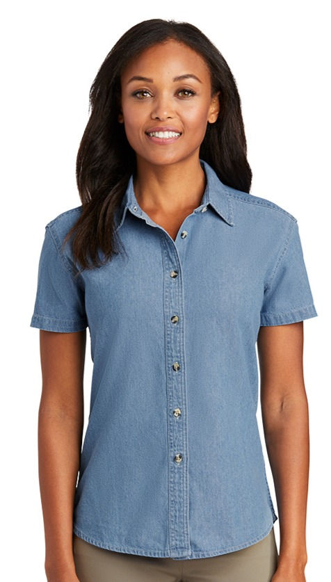 Camisa de Mezclilla Casual de Manga Corta