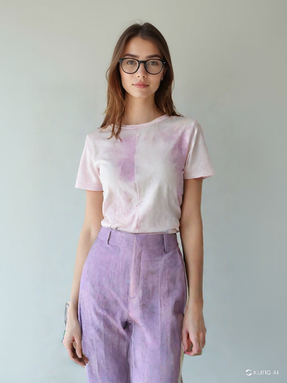 Blusa de Punto Acanalado con Efecto Tie-Dye