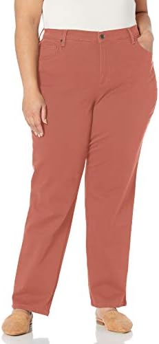 Pantalón Recto Casual en Tono Terracota