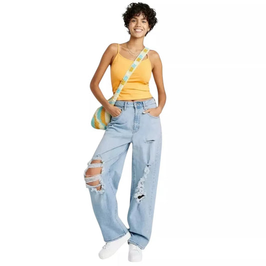 Wide Leg Jeans Destroyed - Estilo Y2K